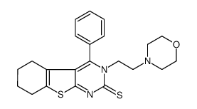 3-(2-morpholin-4-ylethyl)-4-phenyl-5,6,7,8-tetrahydro-[1]benzothiolo[2,3-d]pyrimidine-2-thione结构式