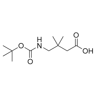 4-((叔丁氧羰基)氨基)-3,3-二甲基丁酸结构式
