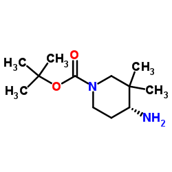 (R)-4-氨基-3,3-二甲基哌啶-1-羧酸叔丁酯结构式
