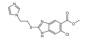 methyl 6-chloro-2-{[2-(1H-imidazol-1-yl)ethyl]sulfanyl}-1H-benzimidazole-5-carboxylate结构式