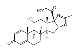 9-fluoro-11β,21-dihydroxy-2'-methyl-(16β)-pregna-1,4-dieno[17,16-d]oxazole-3,20-dione Structure