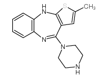 2-甲基-4-(1-哌嗪基)-10H-噻吩并[2,3-b][1,5]苯并二氮杂卓结构式