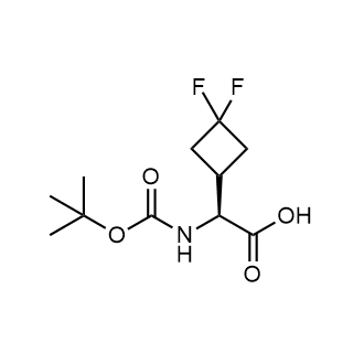 (S)-2-((叔丁氧羰基)氨基)-2-(3,3-二氟环丁基)乙酸结构式