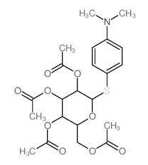 Glucopyranoside,p-(dimethylamino)phenyl 1-thio-, 2,3,4,6-tetraacetate, b-D- (8CI)结构式