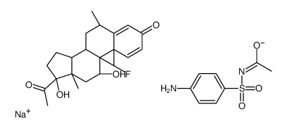 sodium,acetyl-(4-aminophenyl)sulfonylazanide,(6S,8S,9R,10S,11S,13S,14S,17R)-17-acetyl-9-fluoro-11,17-dihydroxy-6,10,13-trimethyl-6,7,8,11,12,14,15,16-octahydrocyclopenta[a]phenanthren-3-one Structure