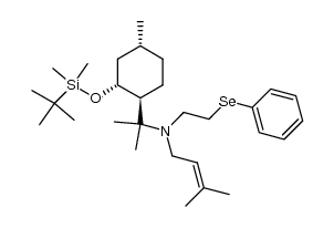 8-amino-O-tert-butyldimethylsilyl-N-phenylselenoethyl-N-prenylmenthol Structure