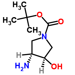 (3R,4R)-tert-Butyl 3-amino-4-hydroxypyrrolidine-1-carboxylate Structure
