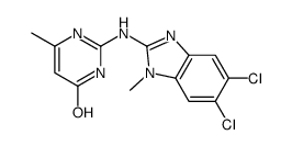 2-[(5,6-dichloro-1-methylbenzimidazol-2-yl)amino]-6-methyl-1H-pyrimidin-4-one Structure