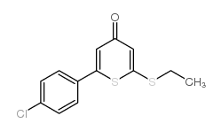 2-(4-氯苯基)-6-乙基磺酰基硫代吡喃-4-酮结构式
