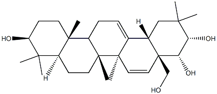 Oleana-12,15-diene-3β,21α,22α,28-tetrol structure