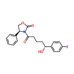 (S)-3-((R)-5-(4-fluorophenyl)-5-hydroxypentanoyl)-4-phenyloxazolidin-2-one structure