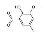 2-甲氧基-4-甲基-6-硝基苯酚结构式