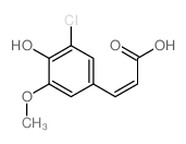 3-(3-chloro-4-hydroxy-5-methoxy-phenyl)prop-2-enoic acid结构式