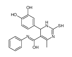 4-(3,4-dihydroxyphenyl)-6-methyl-N-phenyl-2-sulfanylidene-3,4-dihydro-1H-pyrimidine-5-carboxamide结构式