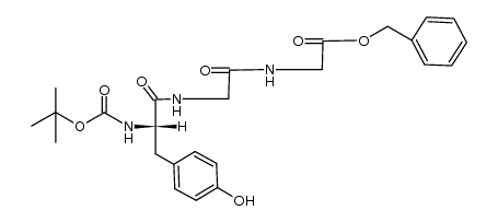 Tert-butyloxycarbonyltyrosyl-glycyl-glycine Benzyl Ester结构式