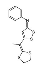 [5-(1-[1,3]Dithiolan-2-ylidene-ethyl)-[1,2]dithiol-(3E)-ylidene]-phenyl-amine结构式
