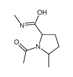 1-acetyl-N,5-dimethylpyrrolidine-2-carboxamide结构式