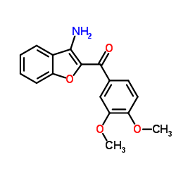 (3-氨基苯并呋喃-2-基)(3,4-二甲氧基苯基)甲酮结构式