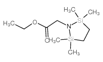 (1-乙氧基羰基甲基)-2,2,5,5-四甲基-1-氮杂-2,5-二硅杂环戊烷结构式