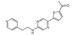 1-[5-[5-(2-pyridin-4-ylethylamino)pyrazin-2-yl]thiophen-2-yl]ethanone Structure