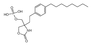 phosphoric acid mono-{(R/S)-4-[2-(4-octyl-phenyl)-ethyl]-2-oxo-oxazolidin-4-ylmethyl}ester结构式