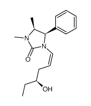 (4S,5R)-1-((Z)-(S)-4-Hydroxy-hex-1-enyl)-3,4-dimethyl-5-phenyl-imidazolidin-2-one Structure