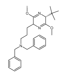(2S,5R)-2-tert-butyl-5-[3-(dibenzylamino)propyl]-2,5-dihydro-3,6-dimethoxypyrazine结构式