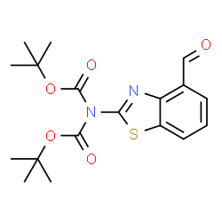 2-(N,N-di-tert-butoxycarbonylamino)benzothiazole-4-carboxaldehyde Structure