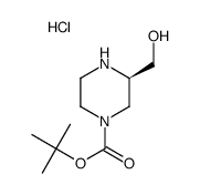 1-Piperazinecarboxylic acid, 3-(hydroxyMethyl)-, 1,1-dimethylethyl ester, hydrochloride (1:1), (3R)- Structure