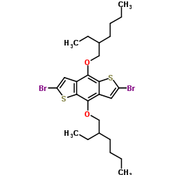 2,6-二溴-4,8-双(2-乙基己氧基)苯并[1,2-b:4,5-b']联噻吩结构式