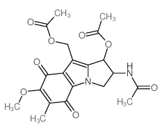 (2-acetamido-3-acetyloxy-6-methoxy-7-methyl-5,8-dioxo-2,3-dihydro-1H-pyrrolo[1,2-a]indol-4-yl)methyl acetate结构式
