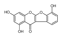 1,3,7-trihydroxy-[1]benzofuro[2,3-b]chromen-11-one结构式