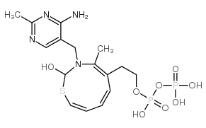 2-[3-[(4-amino-2-methylpyrimidin-5-yl)methyl]-4-methyl-1,3-thiazoniol-5-yl]ethyl dihydrogen diphosphate结构式