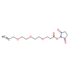 丙炔基-二聚乙二醇-丙烯酸琥珀酰亚胺酯结构式