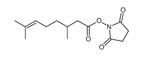 2,5-dioxotetrahydro-1H-1-pyrrolyl 3,7-dimethyl-6-octenoate Structure