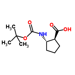 (1S,2S)-Boc-2-amino-1-cyclopentanecarboxylic acid Structure