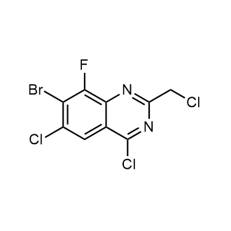 7-溴-4,6-二氯-2-(氯甲基)-8-氟喹唑啉结构式