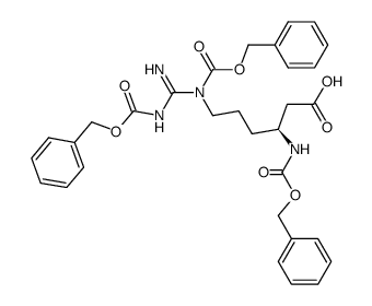 (S)-Nβ,Nε,Nω-tris(benzyloxycarbonyl)-β-homoarginine Structure