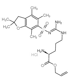 Nomega-(2,2,4,6,7-五甲基二氢苯并呋喃-5-磺酰基)-L-精氨酸烯丙酯盐酸盐结构式