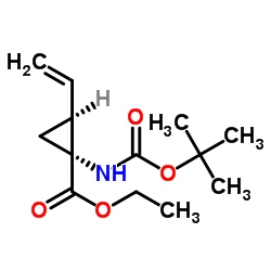 (1R,2S)-REL-1-[[(1,1-二甲基乙氧基)羰基]氨基]-2-乙烯基-环丙羧酸乙酯结构式