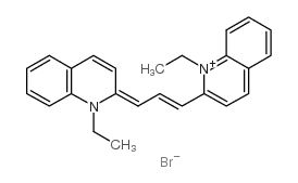 1-ethyl-2-[3-(1-ethylquinolin-1-ium-2-yl)prop-2-enylidene]quinoline,bromide Structure