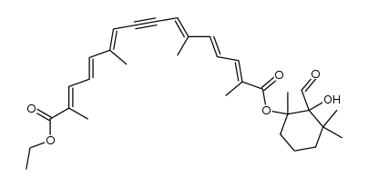 1-ethyl 16-(2-formyl-2-hydroxy-1,3,3-trimethylcyclohexyl) (2E,4E,6E,10E,12E,14E)-2,6,11,15-tetramethylhexadeca-2,4,6,10,12,14-hexaen-8-ynedioate结构式