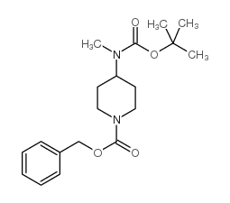4-(N-叔丁氧羰基-n-甲基氨基)哌啶-1-羧酸苄酯结构式