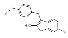 6-氟-2-甲基-3-(4-甲基磺酰基-苄基)-1H-茚结构式