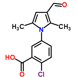 2-Chloro-5-(3-formyl-2,5-dimethyl-1H-pyrrol-1-yl)benzoic acid结构式