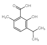 2-羟基-3-异丙基-6-甲基苯甲酸结构式