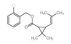 (2-chlorophenyl)methyl 2,2-dimethyl-3-(2-methylprop-1-enyl)cyclopropane-1-carboxylate结构式