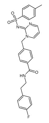 N-[2-(4-fluorophenyl)ethyl]-4-{[2-{[(4-methylphenyl)sulfonyl]imino}pyrimidin-1-(2H)-yl]methyl}benzamide结构式