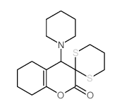 4'-piperidin-1-ylspiro[1,3-dithiane-2,3'-5,6,7,8-tetrahydro-4H-chromene]-2'-one结构式