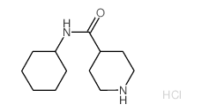N-环己基-4-哌啶羧酰胺盐酸盐结构式